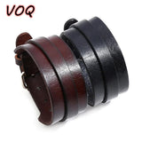 Punk Double Layer Cuff Bangel Bracelet Wide Leather Bracelet
