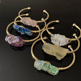 Quartz Bracelet Natural Stone Bangle Amethysts Crystal Cuff