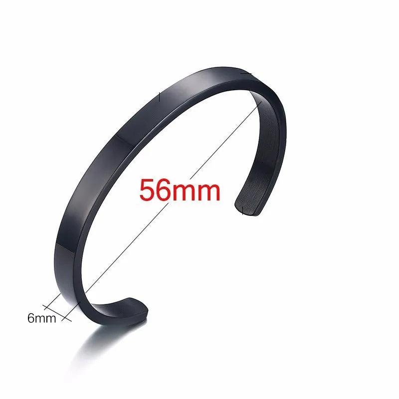 Golden Flat 6mm 8mm Cuff Bangles for Men Bracelet