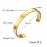 Golden Flat 6mm 8mm Cuff Bangles for Men Bracelet