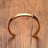 Golden Flat 6mm 8mm Cuff Bangles for Men Bracelet