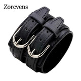 KOtik Double Belt Leather Wrist Friendship Big Wide Bracelet for Men