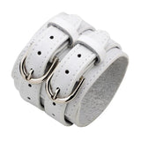KOtik Double Belt Leather Wrist Friendship Big Wide Bracelet for Men