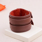 KOtik Double Belt Leather Wrist Friendship Big Wide Bracelet for Men