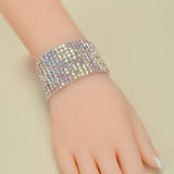 Multicolor Rhinestone Crystal Bracelet for Women Bridal Wedding Prom Jewelry