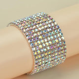 Multicolor Rhinestone Crystal Bracelet for Women Bridal Wedding Prom Jewelry