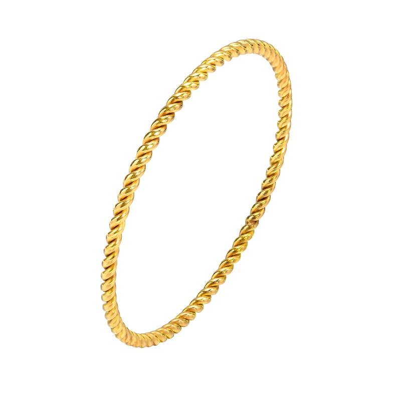 Stainless Steel Twist Rope Bangle Bracelet For Women 3mm