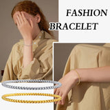 Stainless Steel Twist Rope Bangle Bracelet For Women 3mm