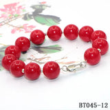 High Red Coral Pearl Bracelet with Lobster Clasp