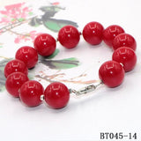 High Red Coral Pearl Bracelet with Lobster Clasp