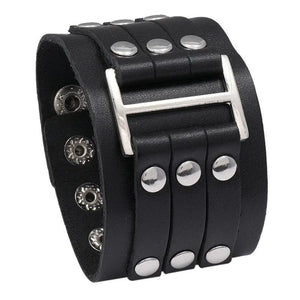 Brown Leather Bracelets for Men Adjustable Cuff Bangle