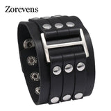 Brown Leather Bracelets for Men Adjustable Cuff Bangle