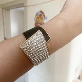 Leather Splicing Bangle For Women Punk Irregular Cuff Bracelet