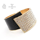 Leather Splicing Bangle For Women Punk Irregular Cuff Bracelet