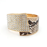 Leather Splicing Bangle For Women Punk Irregular Cuff Bracelet