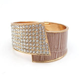 Leather Splicing Bangle For Women Punk Irregular Cuff Bracelet