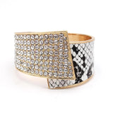 Leather Splicing Bangle For Women Punk Irregular Cuff Bracelet