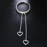 Stonefans Glint Heart Rhinestone Arm Bracelet Chain Bridal Bangle
