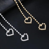 Stonefans Glint Heart Rhinestone Arm Bracelet Chain Bridal Bangle