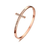 Charm Women Cuff Bangles Cross Crystal Bracelets