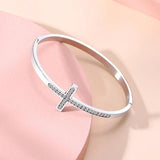 Charm Women Cuff Bangles Cross Crystal Bracelets