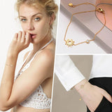 Adjustable Stainless Steel Sun Chain Bracelet, Minimalist Jewelry