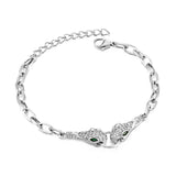 Adjustable Snake Zirconia Bracelet Stainless Steel Chain Jewelry Gift