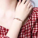 Adjustable Snake Zirconia Bracelet Stainless Steel Chain Jewelry Gift