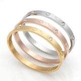 Stainless Steel Crystal Heart Bracelet Women's Jewelry