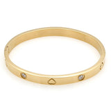 Stainless Steel Crystal Heart Bracelet Women's Jewelry