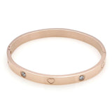 Stainless Steel Crystal Heart Bracelet Women's Jewelry