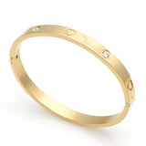 Stainless Steel Crystal Heart Bracelet Women's Jewelry