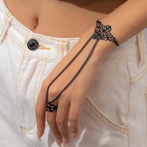 Punk Geometric Cutout Bracelet Ring for Women