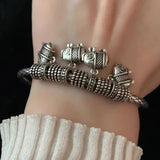 Vintage Flower Tassel Elephant Bracelet