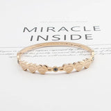 Crystal & 6 Forever Love Peach Heart Bracelets Stainless Steel Bangle