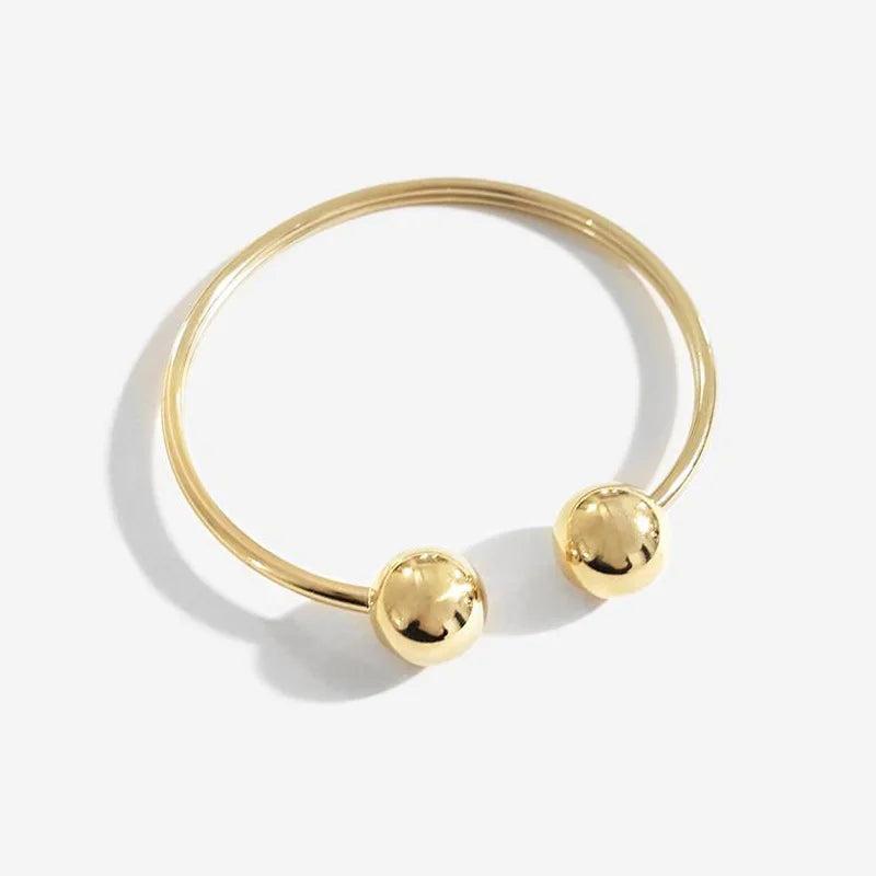 Charm Ball Cuff Bangle Bracelet Stainless Steel Stackable Jewelry