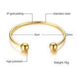 Charm Ball Cuff Bangle Bracelet Stainless Steel Stackable Jewelry