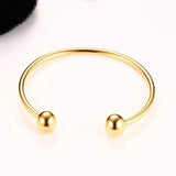 Charm Ball Cuff Bangle Bracelet Stainless Steel Stackable Jewelry