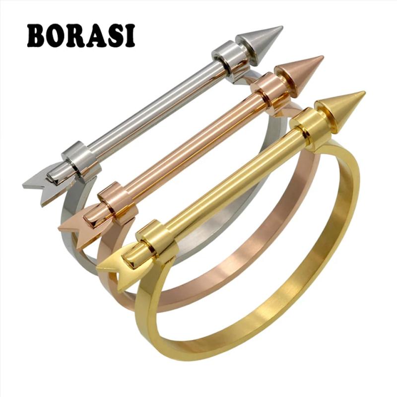 Arrow Screw Bracelets Stainless Steel Cuff Jewelry Women Gift Pulseiras