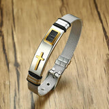 Adjustable Length Bracelet for Women Men Bangle Watch Band Stainless Steel