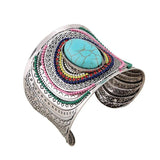 Colorful Oval Cuff Bracelet Enamel Jewelry Bohemian Tibetan Bracelet