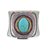 Colorful Oval Cuff Bracelet Enamel Jewelry Bohemian Tibetan Bracelet