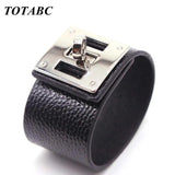 European Punk Wide Leather Bracelets for Women