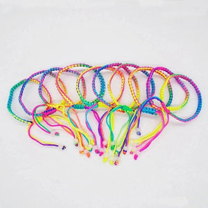10 Braided Cord Thread Friendship Bracelets Ankle Jewellery Gift