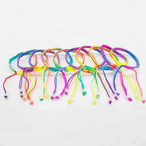 10 Braided Cord Thread Friendship Bracelets Ankle Jewellery Gift