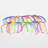 10 Braided Cord Thread Friendship Bracelets Ankle Jewellery Gift