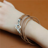 Anslow Jewelry Retro Multilayer Leather Bracelet For Men