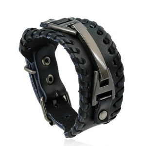 Vintage Punk Metal Leather Bracelet for Men