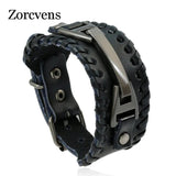 Vintage Punk Metal Leather Bracelet for Men