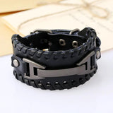 Vintage Punk Metal Leather Bracelet for Men